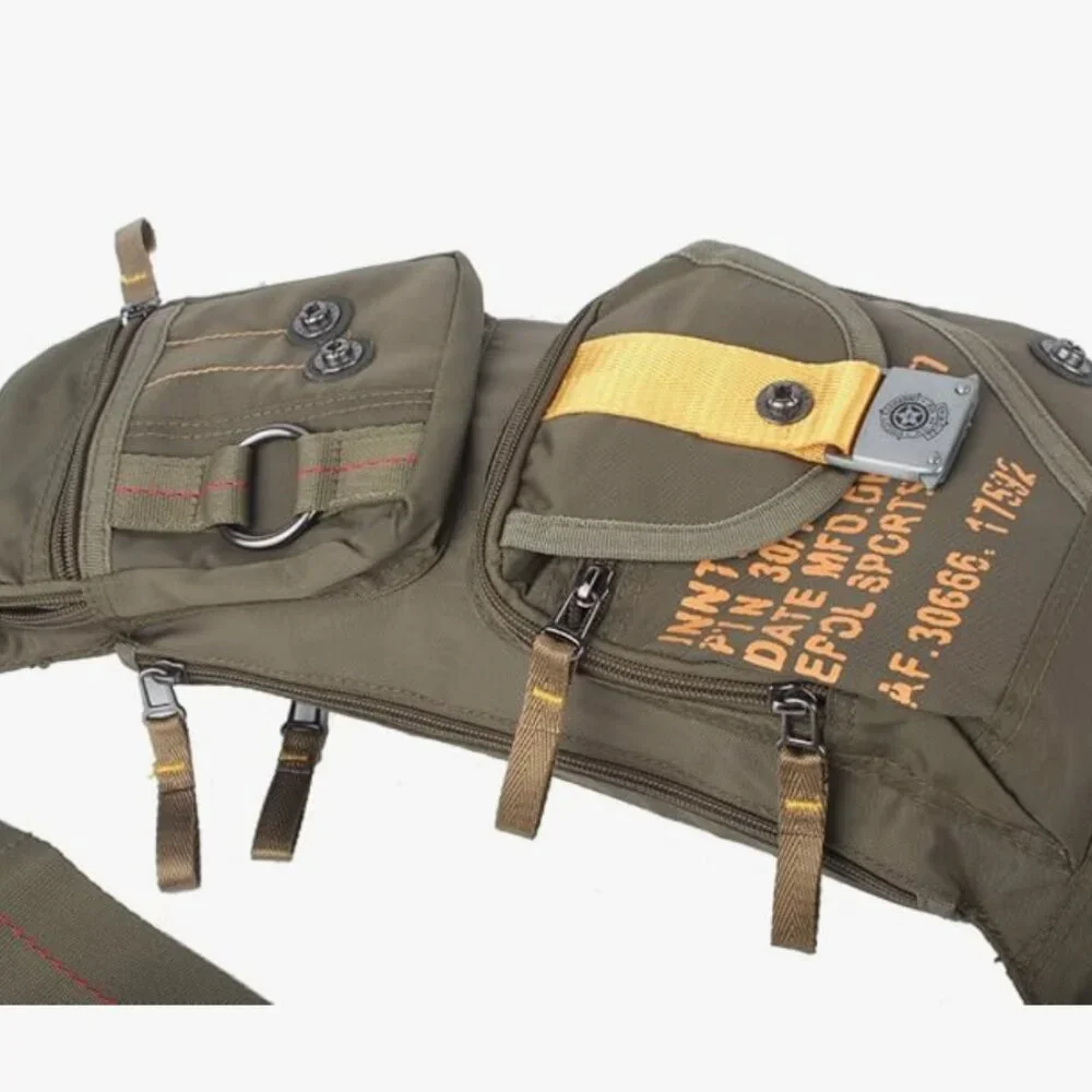Men's Multi-Compartment durable sling bag for sports, travel, hiking, running